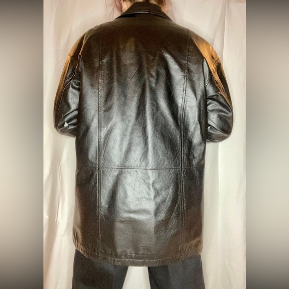 vintage Danier thinsulate black leather jacket tagged xs fits ladies M - Picture 3 of 7